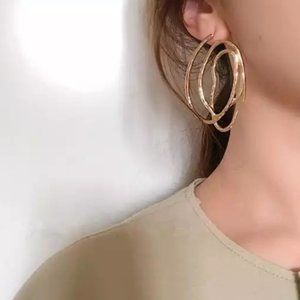 〽️“Maze” gold abstract wire earrings 〽️